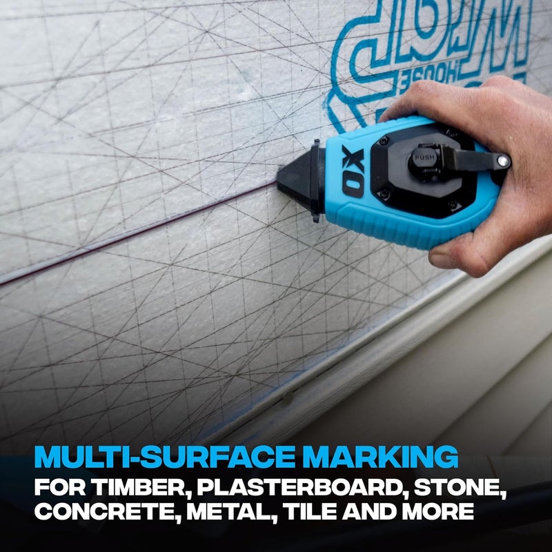 Ox Pro Series Crimson Red Chalk Line Powder 2.5lbs Marking Chalk Refill - Permanent Weatherproof Construction Line Marking Powder Chalk Line Refill for Chalk Reel Tool Box -P630810 - Image 5